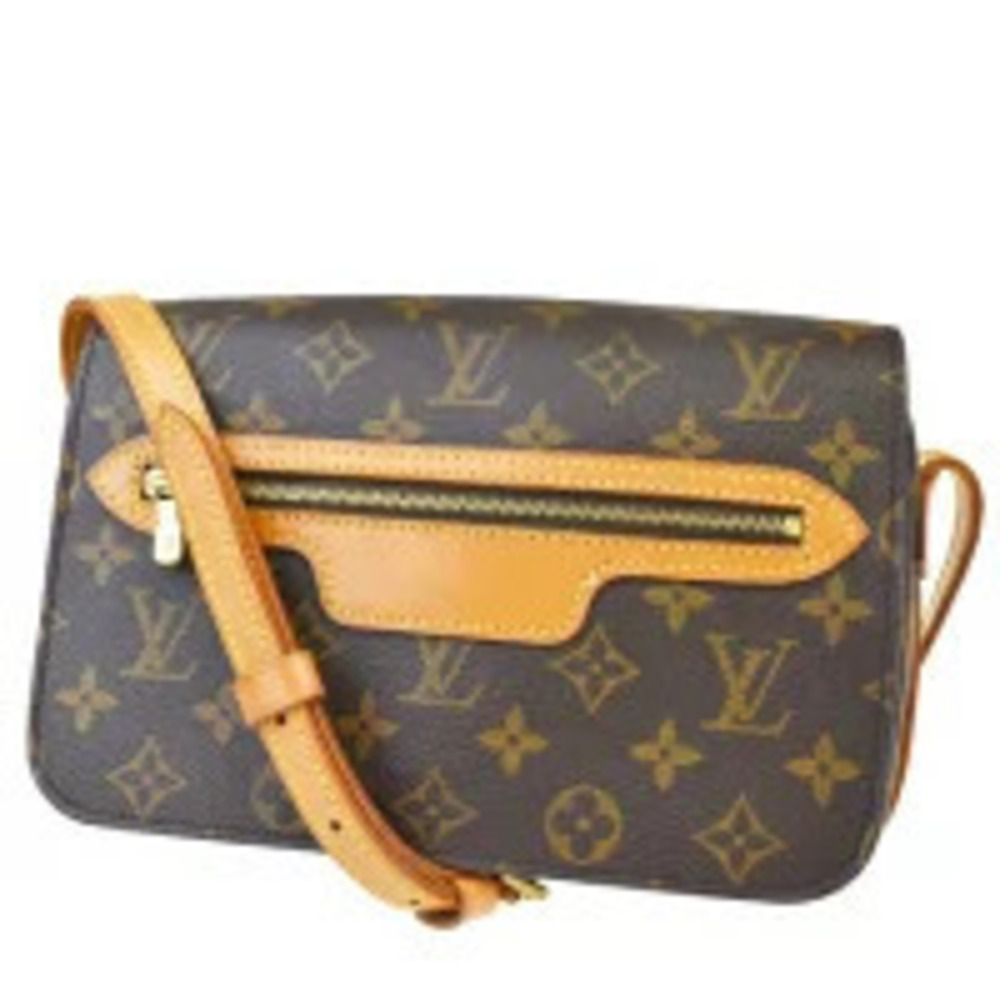 Louis Vuitton Saint Germain Monogram Leather Shoulder Bag Brown